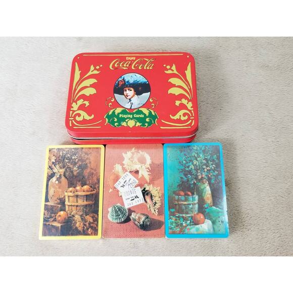 Coca Cola Playing Cards Tin Box Metro Sealed 5 Decks Made in USA Vintage - Picture 10 of 10